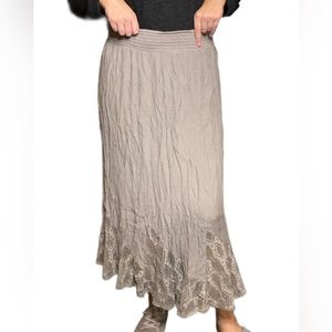Grey Lace Peasant Skirt